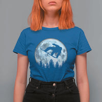 Snowboard Moon Snowboarding Winter Sports T Shirt For Women - Wonder Print Shop