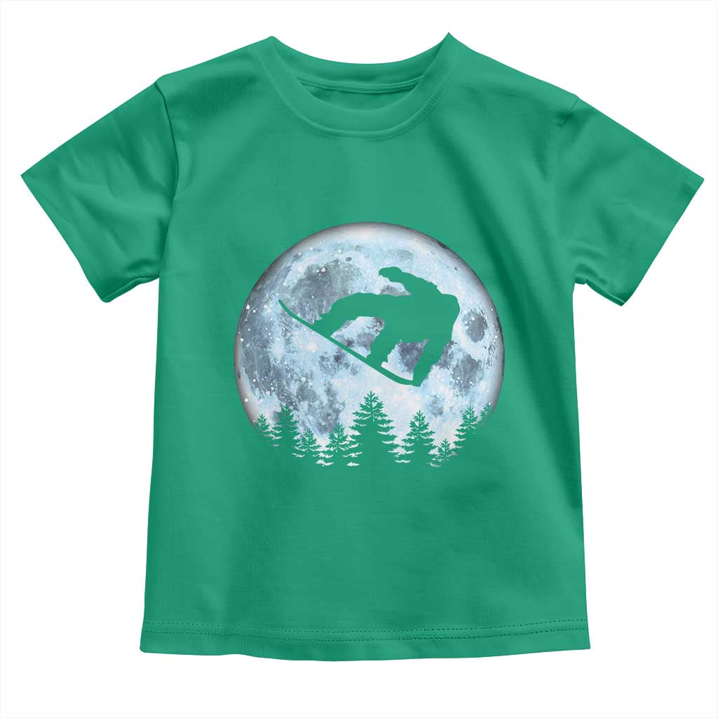 Snowboard Moon Snowboarding Winter Sports Toddler T Shirt - Wonder Print Shop