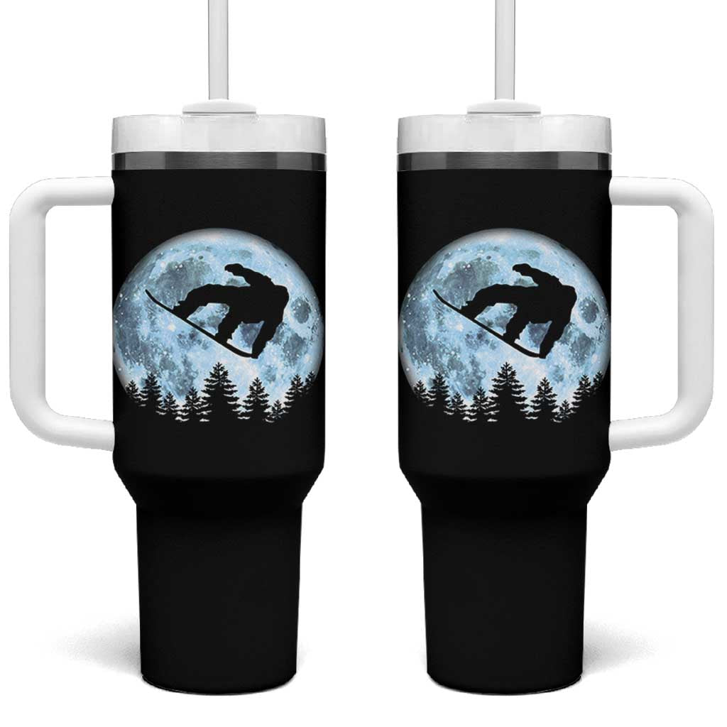 Snowboard Moon Snowboarding Winter Sports Tumbler With Handle - Wonder Print Shop