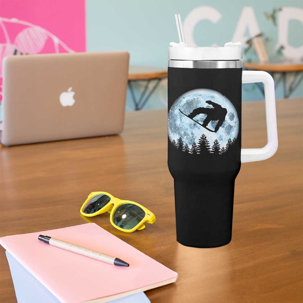 Snowboard Moon Snowboarding Winter Sports Tumbler With Handle - Wonder Print Shop