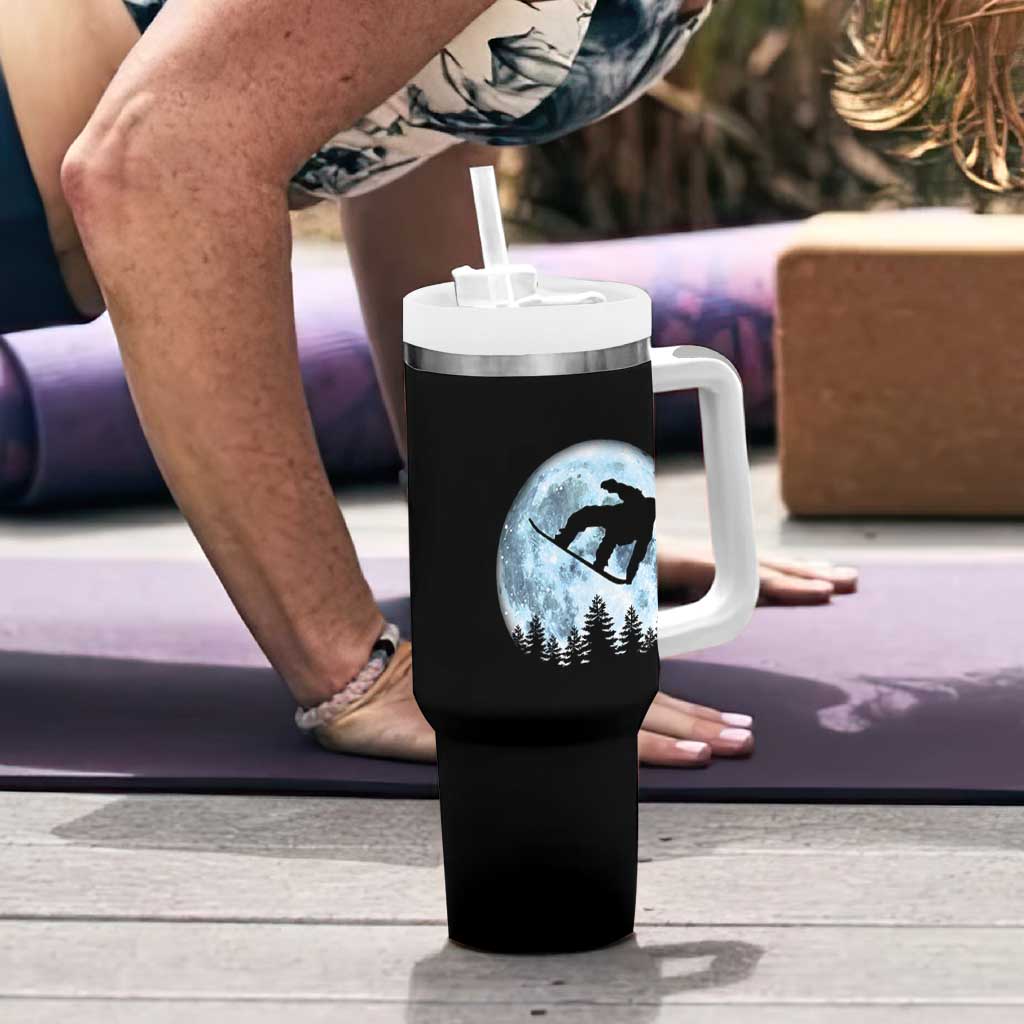 Snowboard Moon Snowboarding Winter Sports Tumbler With Handle - Wonder Print Shop