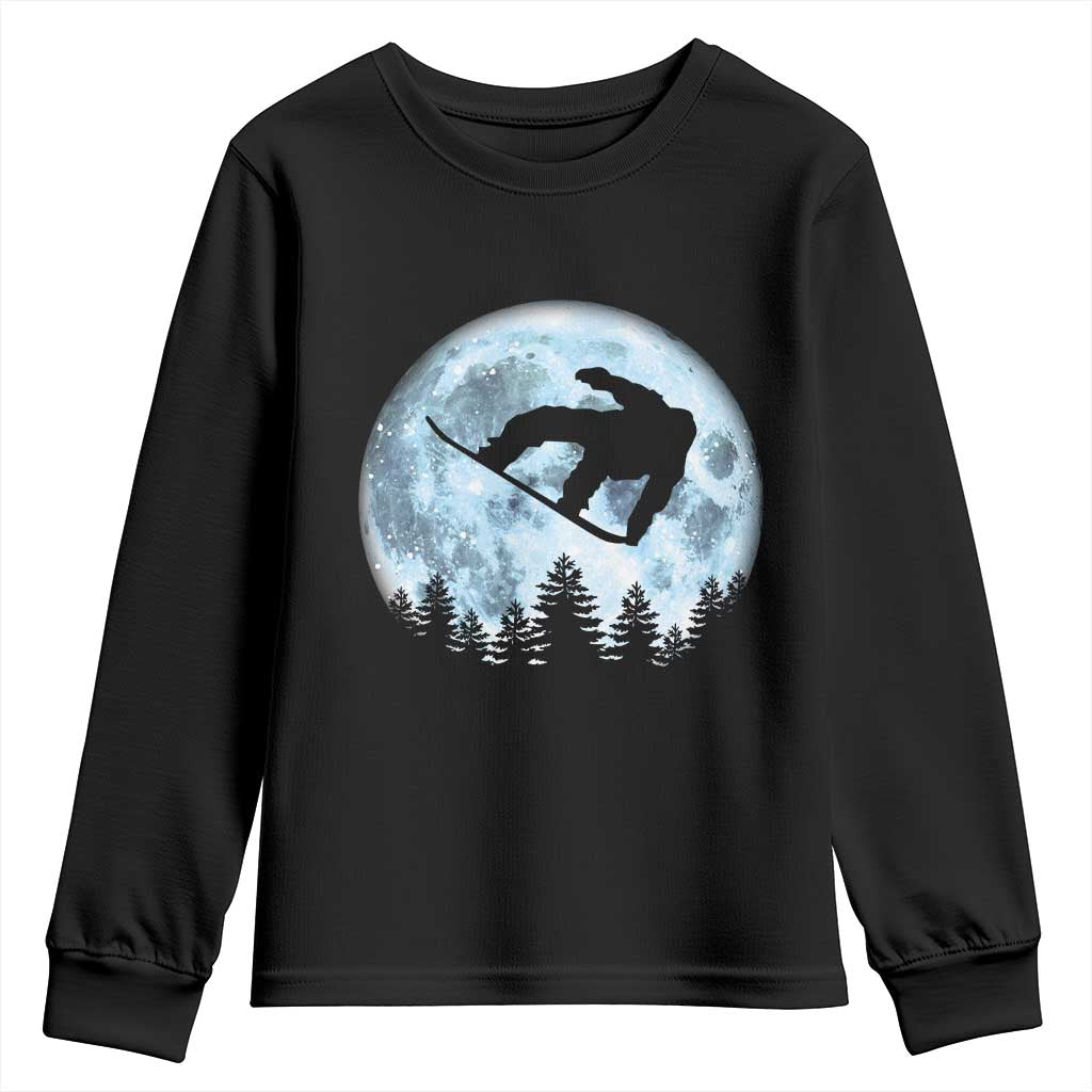 Snowboard Moon Snowboarding Winter Sports Youth Sweatshirt - Wonder Print Shop