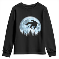 Snowboard Moon Snowboarding Winter Sports Youth Sweatshirt - Wonder Print Shop