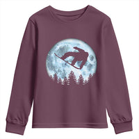 Snowboard Moon Snowboarding Winter Sports Youth Sweatshirt - Wonder Print Shop