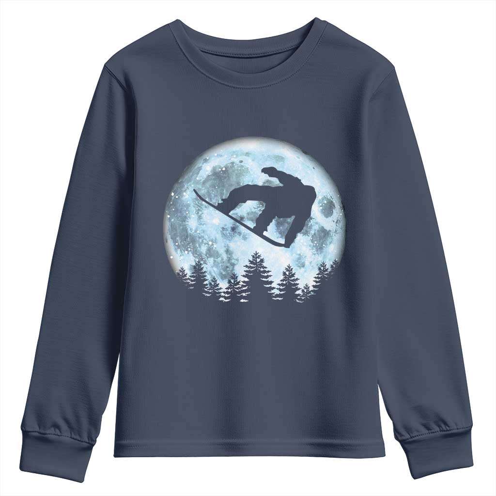 Snowboard Moon Snowboarding Winter Sports Youth Sweatshirt - Wonder Print Shop
