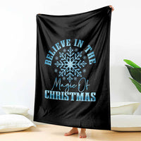 Believe In The Magic Of Christmas Throw Blanket Xmas Snowflake - Wonder Print Shop