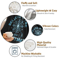 Believe In The Magic Of Christmas Throw Blanket Xmas Snowflake - Wonder Print Shop