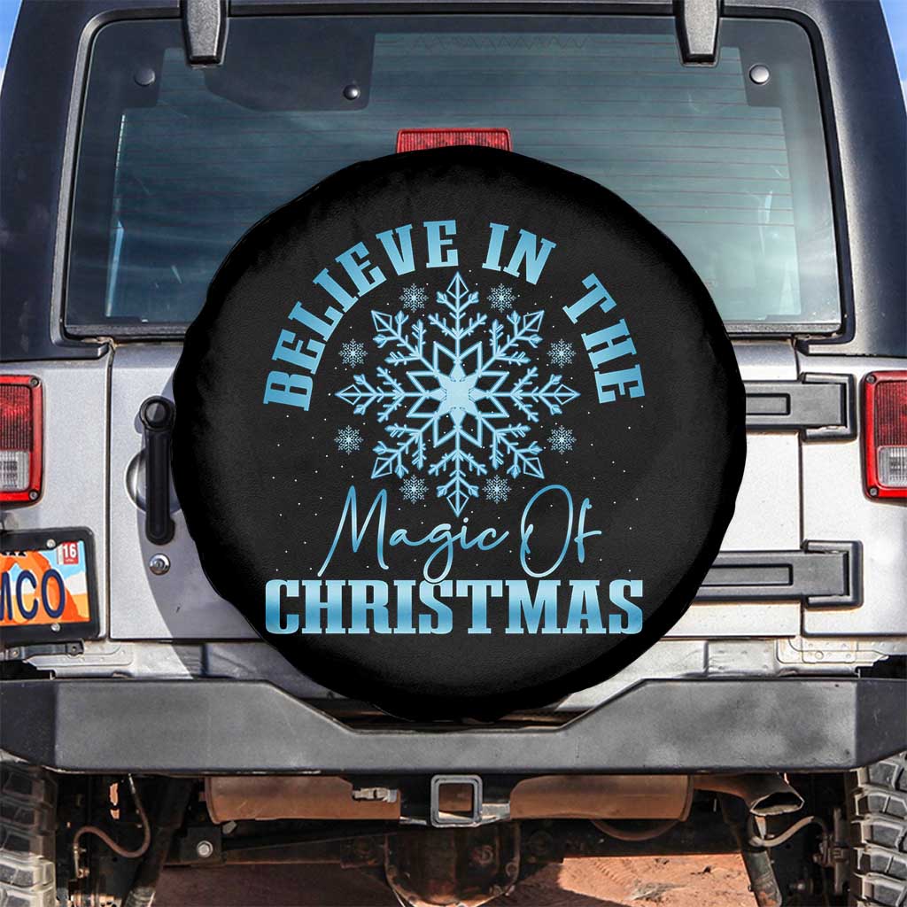 Believe In The Magic Of Christmas Spare Tire Cover Xmas Snowflake - Wonder Print Shop