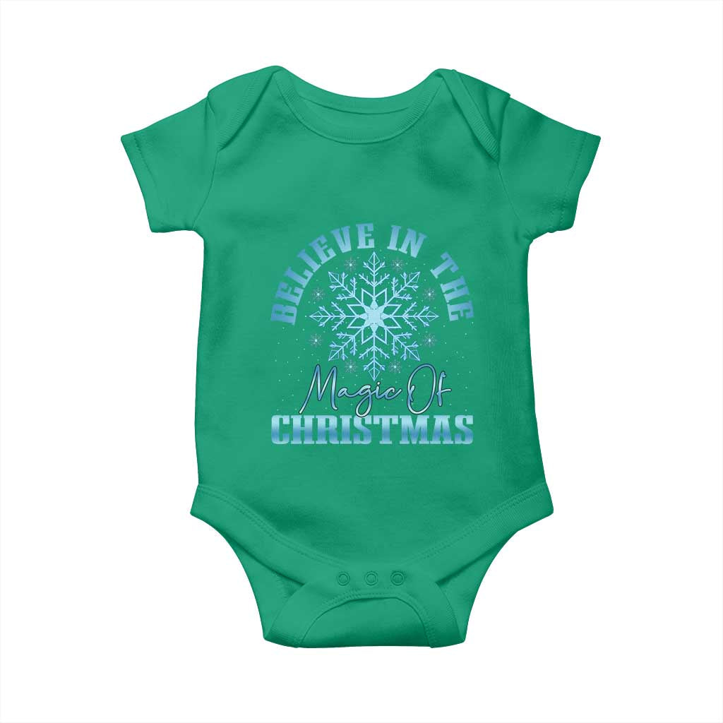 Believe In The Magic Of Christmas Baby Onesie Xmas Snowflake - Wonder Print Shop