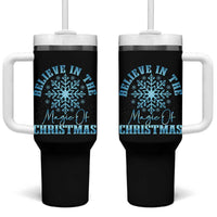 Believe In The Magic Of Christmas Tumbler With Handle Xmas Snowflake - Wonder Print Shop