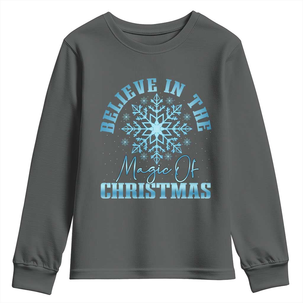 Believe In The Magic Of Christmas Youth Sweatshirt Xmas Snowflake - Wonder Print Shop