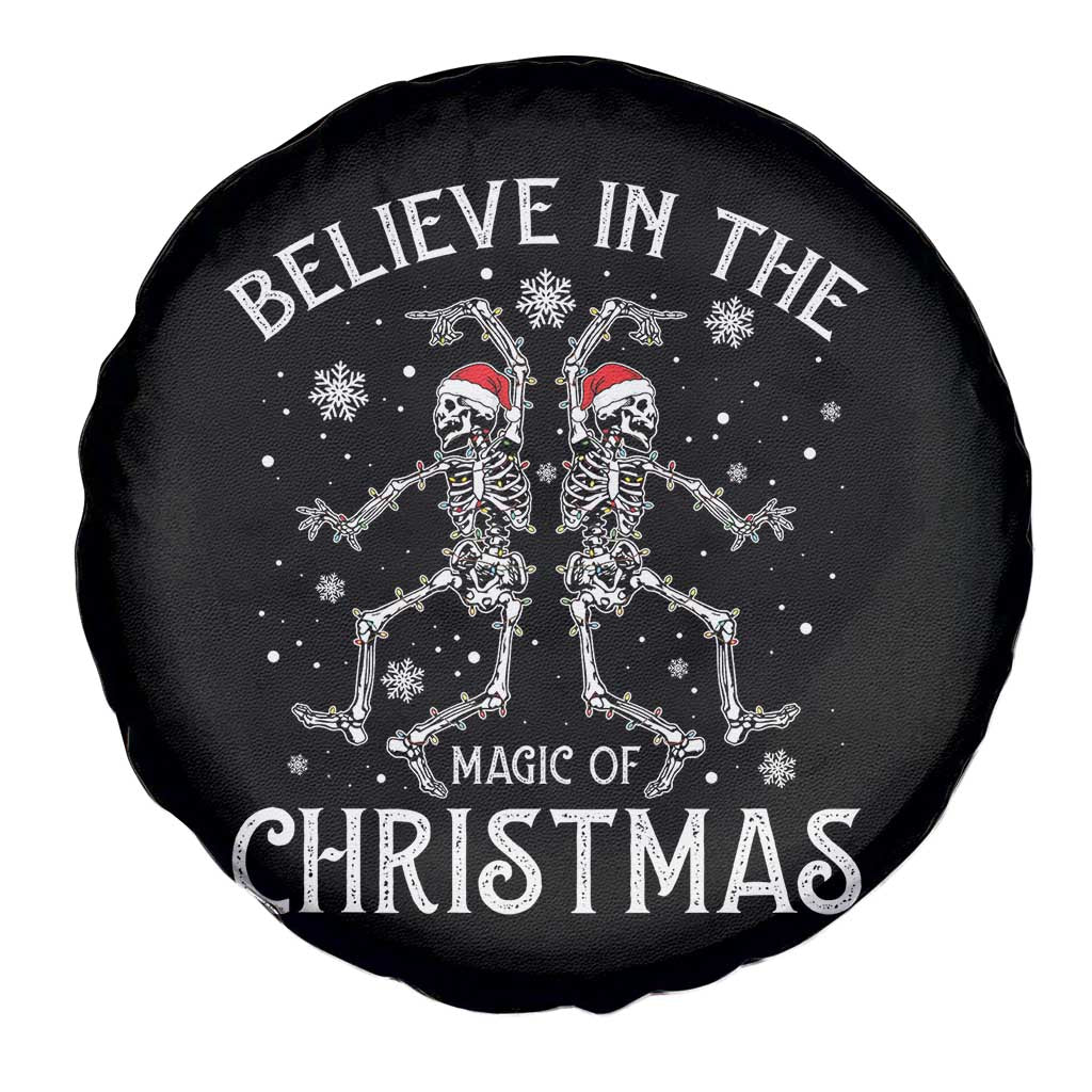 Funny Believe In The Magic Of Christmas Spare Tire Cover Xmas Skeleton - Wonder Print Shop
