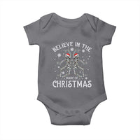 Funny Believe In The Magic Of Christmas Baby Onesie Xmas Skeleton - Wonder Print Shop