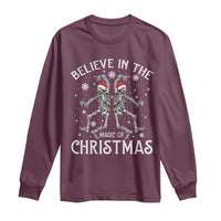 Funny Believe In The Magic Of Christmas Long Sleeve Shirt Xmas Skeleton - Wonder Print Shop