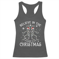 Funny Believe In The Magic Of Christmas Racerback Tank Top Xmas Skeleton - Wonder Print Shop