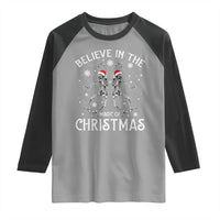 Funny Believe In The Magic Of Christmas Raglan Shirt Xmas Skeleton - Wonder Print Shop
