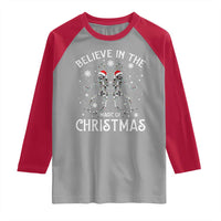 Funny Believe In The Magic Of Christmas Raglan Shirt Xmas Skeleton - Wonder Print Shop