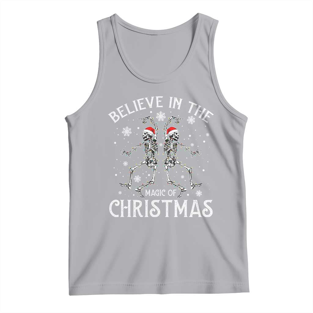 Funny Believe In The Magic Of Christmas Tank Top Xmas Skeleton - Wonder Print Shop