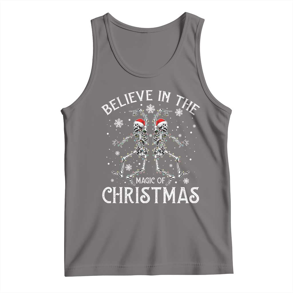 Funny Believe In The Magic Of Christmas Tank Top Xmas Skeleton - Wonder Print Shop
