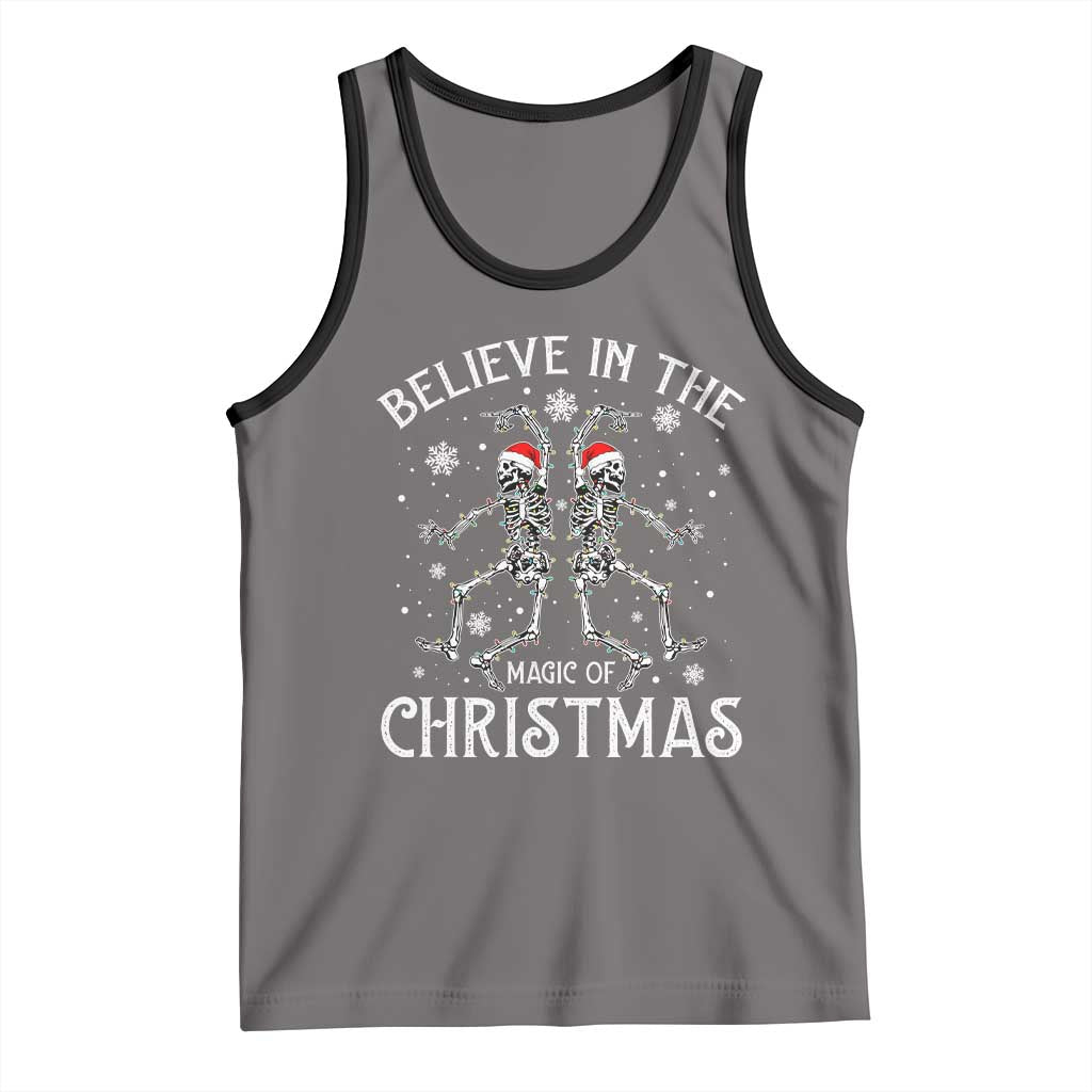 Funny Believe In The Magic Of Christmas Tank Top Xmas Skeleton - Wonder Print Shop