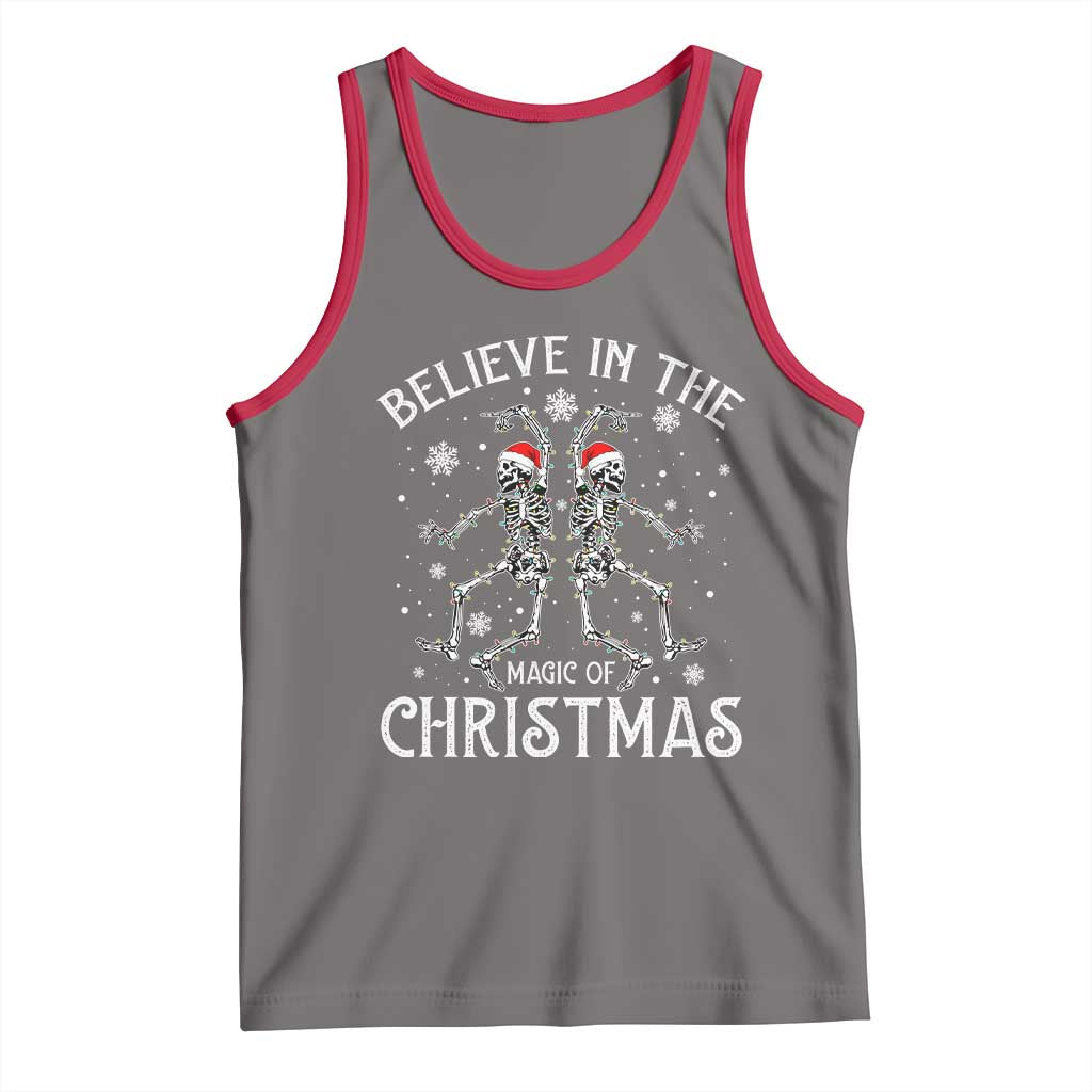 Funny Believe In The Magic Of Christmas Tank Top Xmas Skeleton - Wonder Print Shop