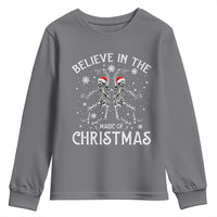 Funny Believe In The Magic Of Christmas Youth Sweatshirt Xmas Skeleton - Wonder Print Shop