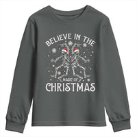 Funny Believe In The Magic Of Christmas Youth Sweatshirt Xmas Skeleton - Wonder Print Shop