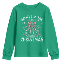 Funny Believe In The Magic Of Christmas Youth Sweatshirt Xmas Skeleton - Wonder Print Shop