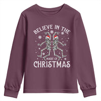 Funny Believe In The Magic Of Christmas Youth Sweatshirt Xmas Skeleton - Wonder Print Shop