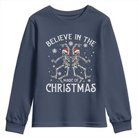 Funny Believe In The Magic Of Christmas Youth Sweatshirt Xmas Skeleton - Wonder Print Shop