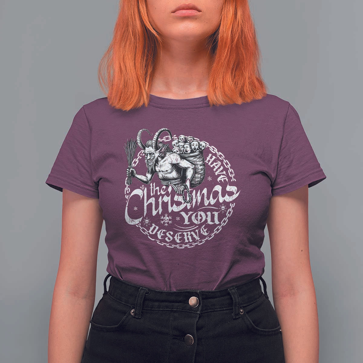 Nordic Christmas Krampus T Shirt For Women Have The Christmas You Deserve Horror Xmas - Wonder Print Shop