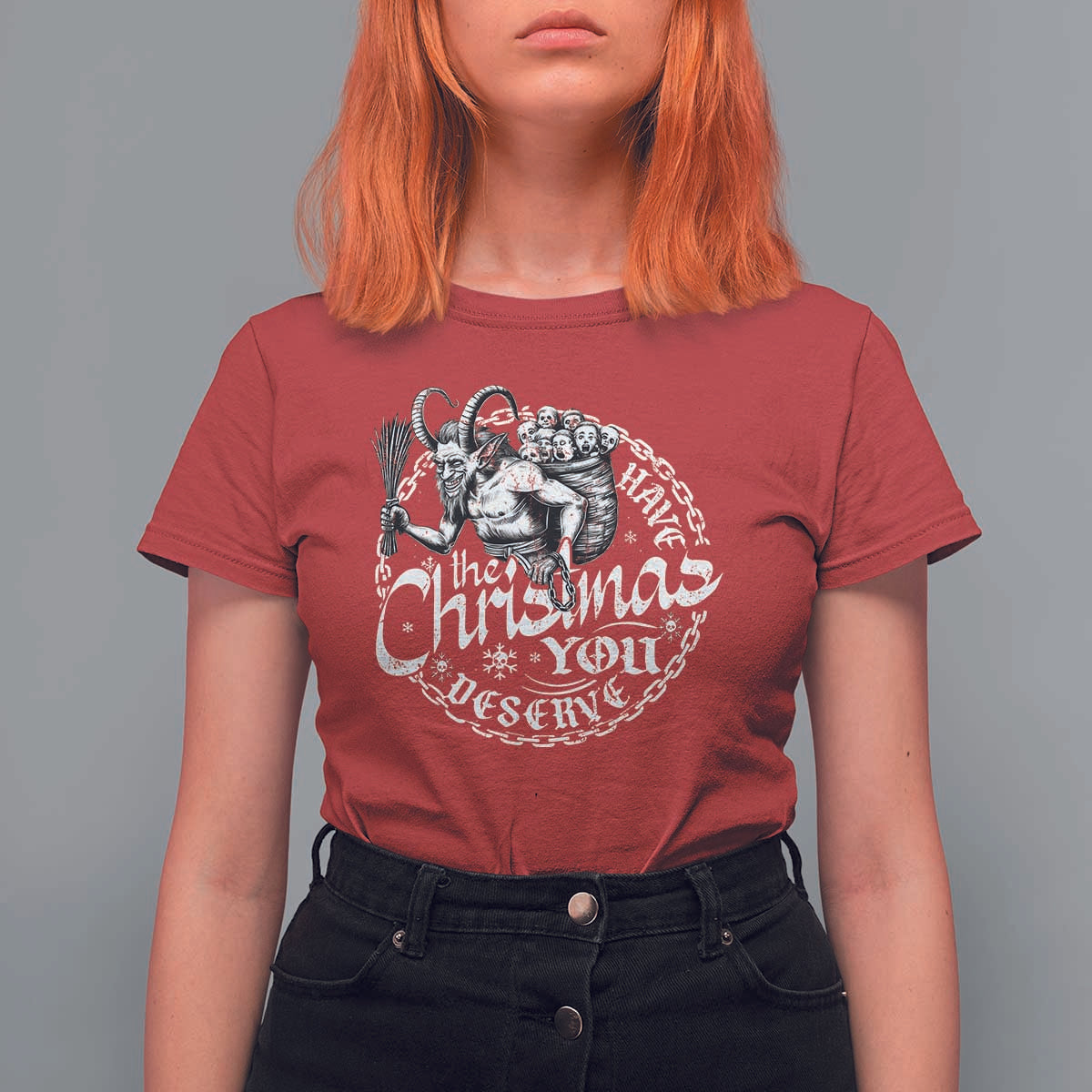 Nordic Christmas Krampus T Shirt For Women Have The Christmas You Deserve Horror Xmas - Wonder Print Shop