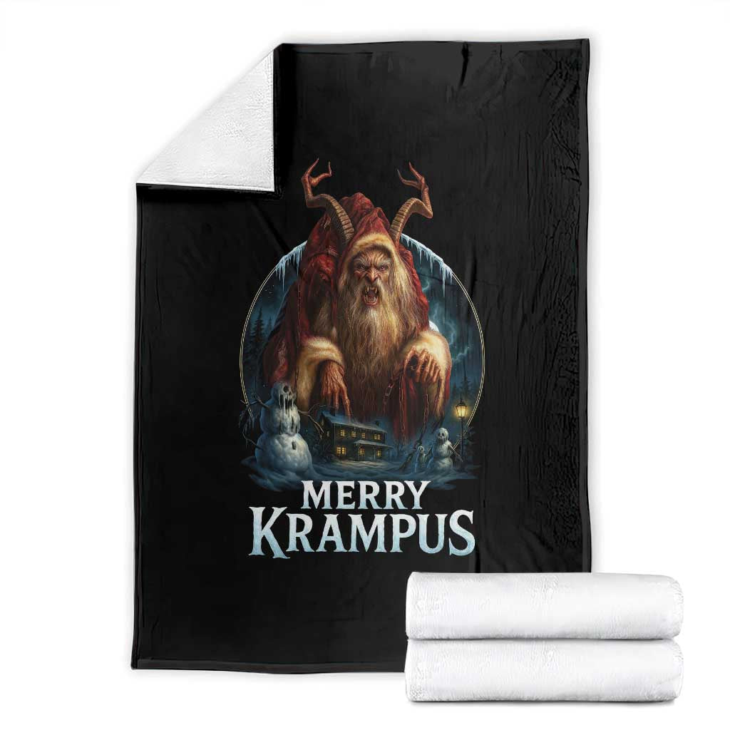 Christmas Krampus Throw Blanket Merry Krampus Pagan Yule Nordic Xmas - Wonder Print Shop