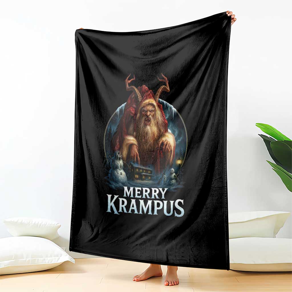 Christmas Krampus Throw Blanket Merry Krampus Pagan Yule Nordic Xmas - Wonder Print Shop
