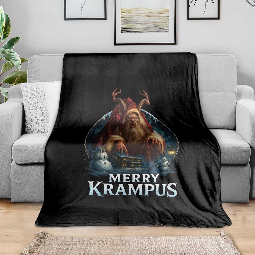 Christmas Krampus Throw Blanket Merry Krampus Pagan Yule Nordic Xmas - Wonder Print Shop