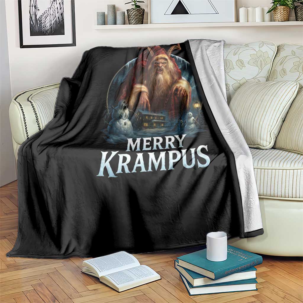 Christmas Krampus Throw Blanket Merry Krampus Pagan Yule Nordic Xmas - Wonder Print Shop