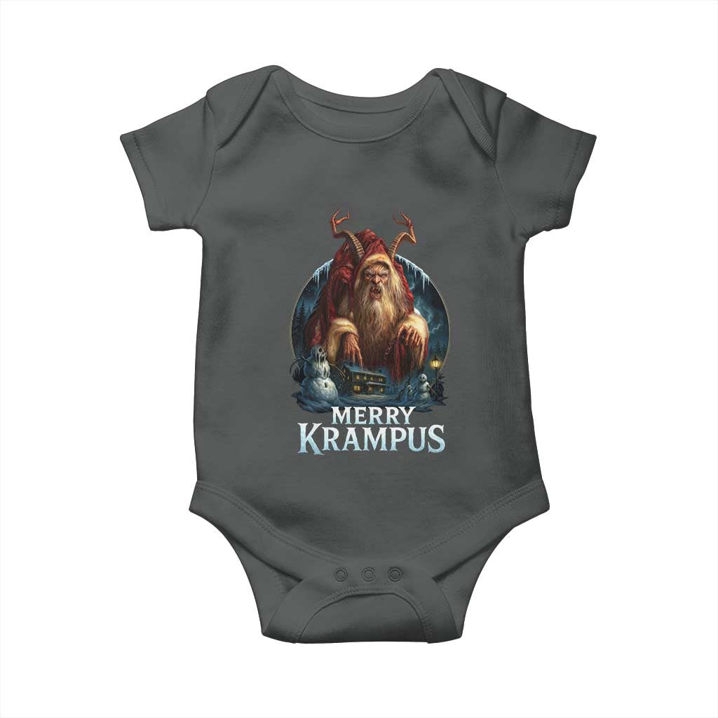 Christmas Krampus Baby Onesie Merry Krampus Pagan Yule Nordic Xmas - Wonder Print Shop