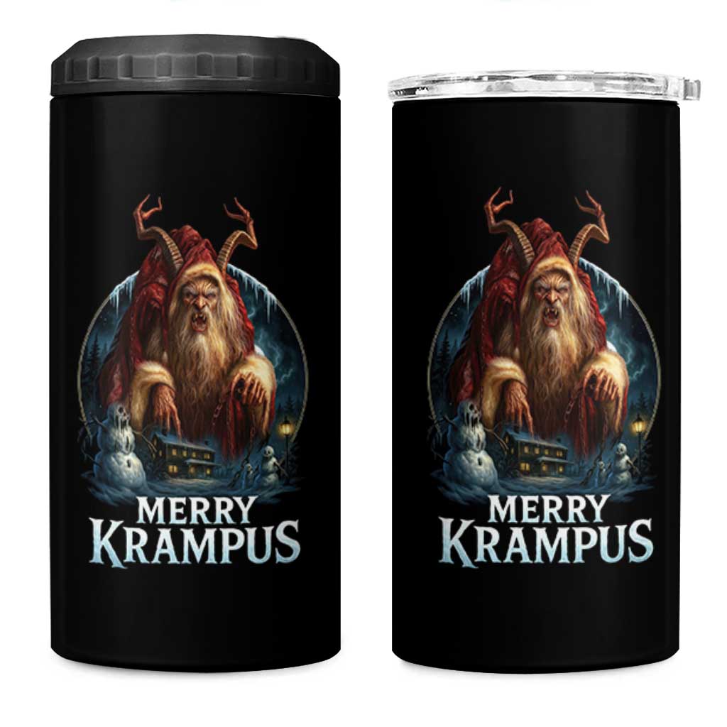 Christmas Krampus 4 in 1 Can Cooler Tumbler Merry Krampus Pagan Yule Nordic Xmas - Wonder Print Shop