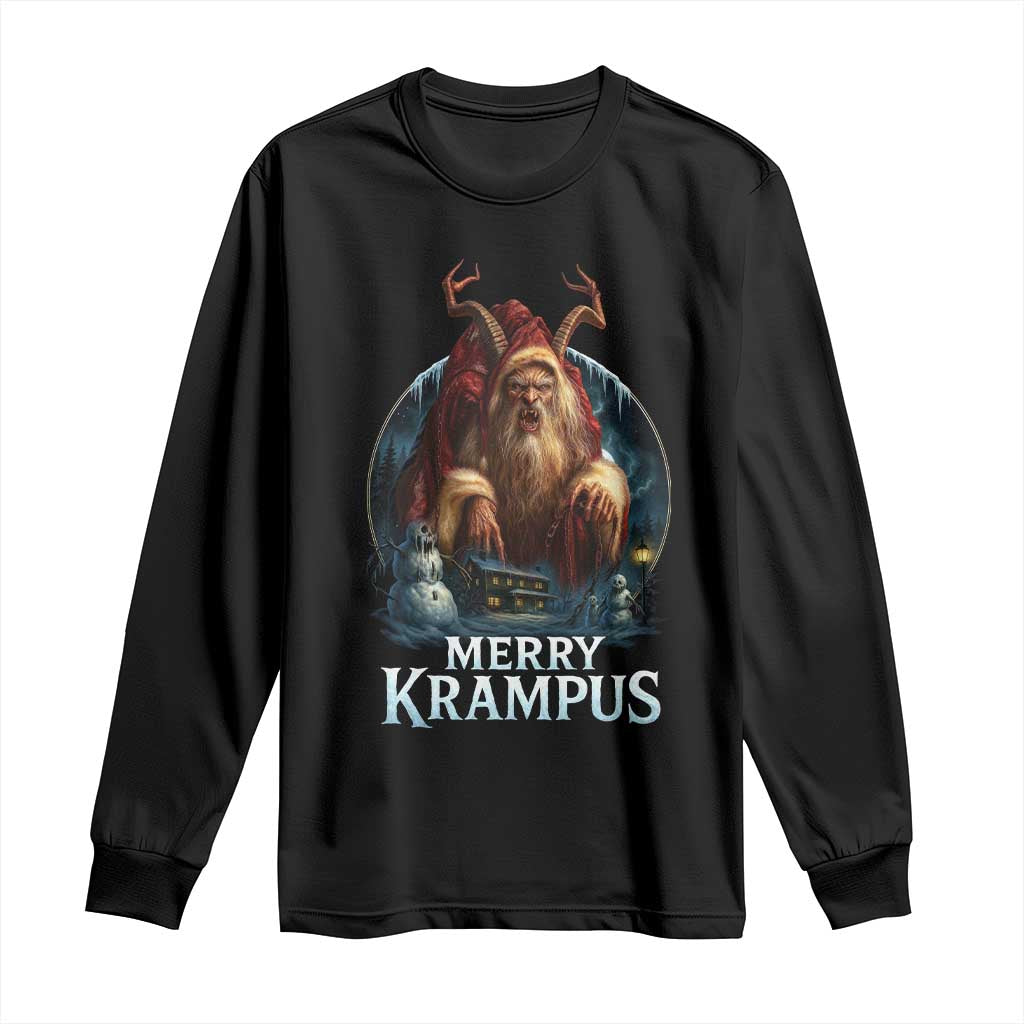 Christmas Krampus Long Sleeve Shirt Merry Krampus Pagan Yule Nordic Xmas - Wonder Print Shop