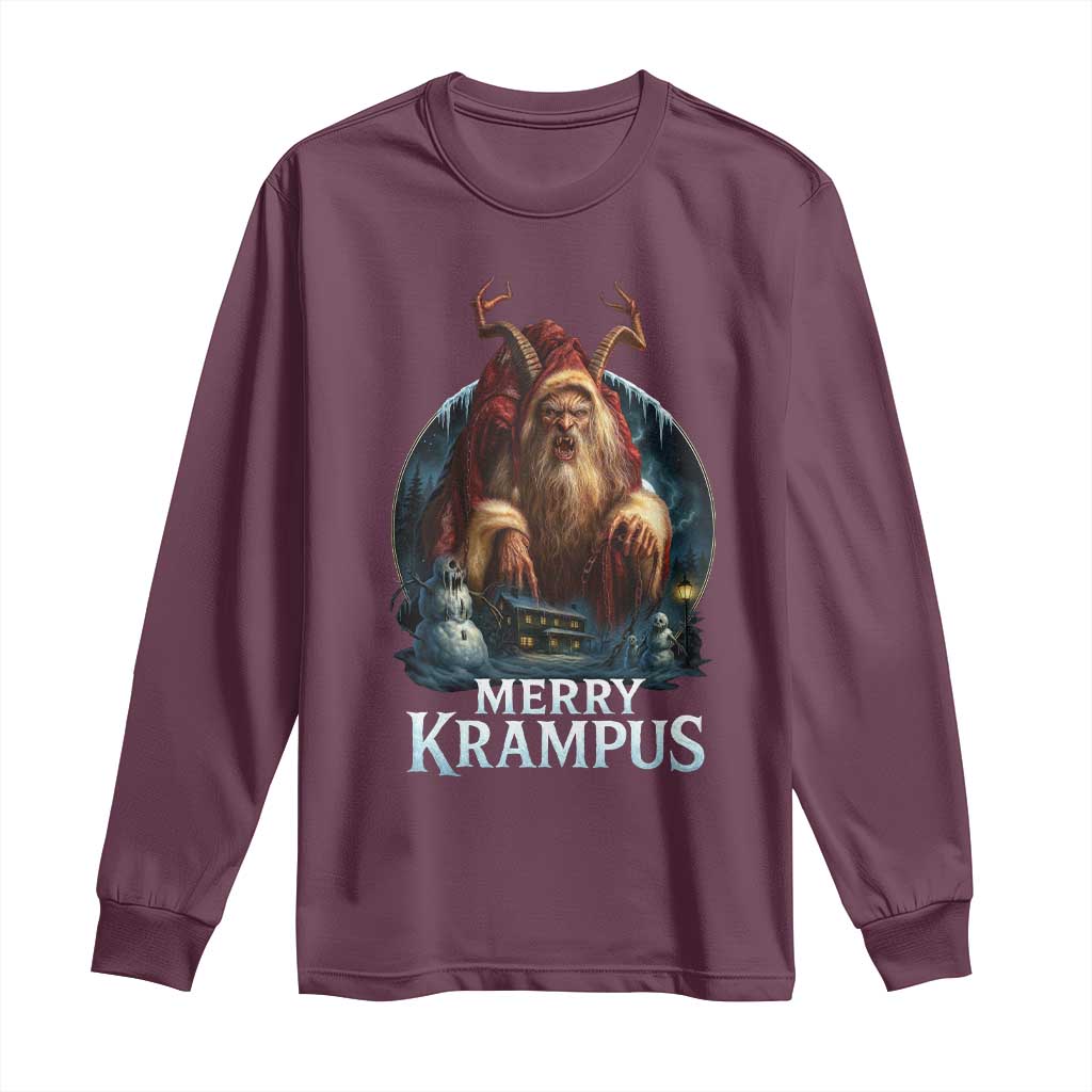 Christmas Krampus Long Sleeve Shirt Merry Krampus Pagan Yule Nordic Xmas - Wonder Print Shop