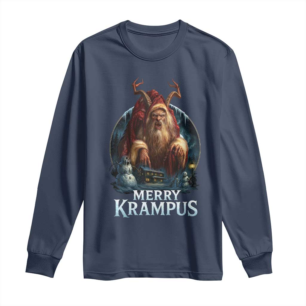 Christmas Krampus Long Sleeve Shirt Merry Krampus Pagan Yule Nordic Xmas - Wonder Print Shop