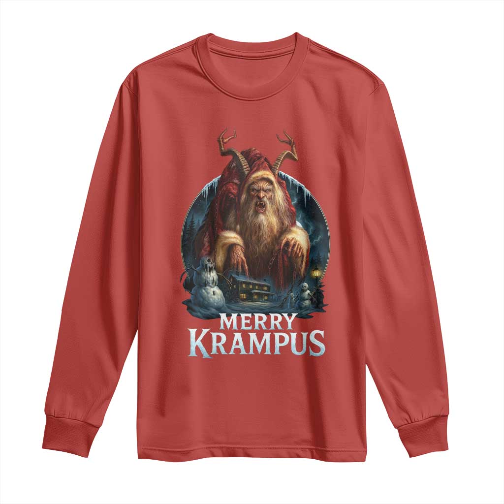 Christmas Krampus Long Sleeve Shirt Merry Krampus Pagan Yule Nordic Xmas - Wonder Print Shop