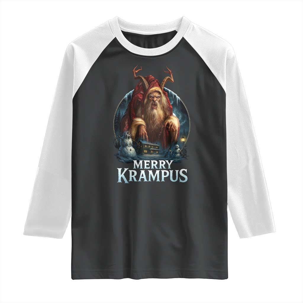Christmas Krampus Raglan Shirt Merry Krampus Pagan Yule Nordic Xmas - Wonder Print Shop
