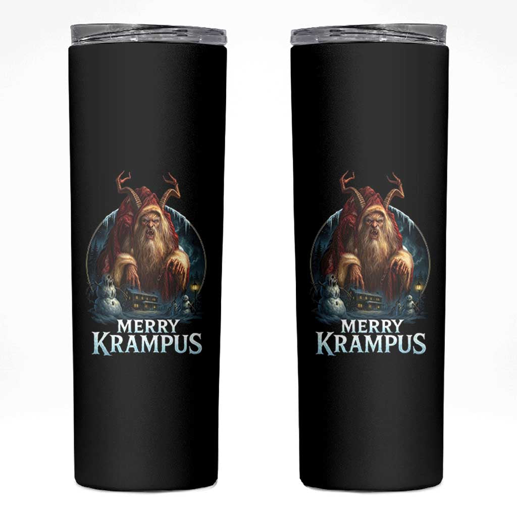 Christmas Krampus Skinny Tumbler Merry Krampus Pagan Yule Nordic Xmas - Wonder Print Shop