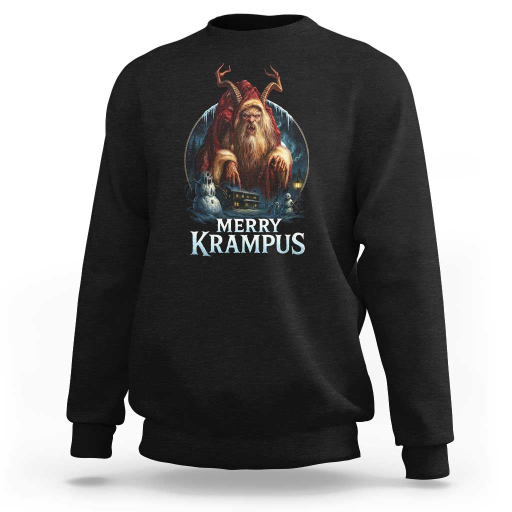 Christmas Krampus Sweatshirt Merry Krampus Pagan Yule Nordic Xmas - Wonder Print Shop
