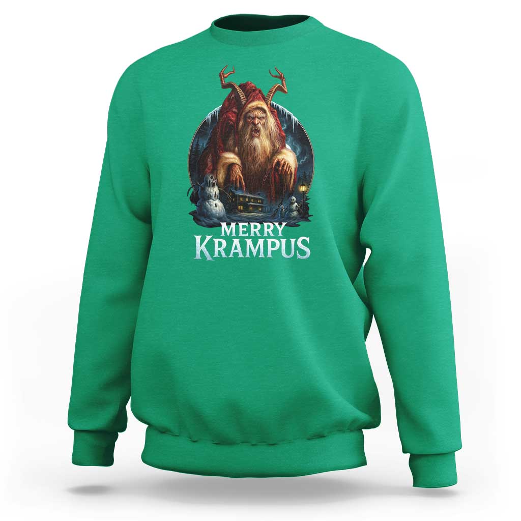 Christmas Krampus Sweatshirt Merry Krampus Pagan Yule Nordic Xmas - Wonder Print Shop