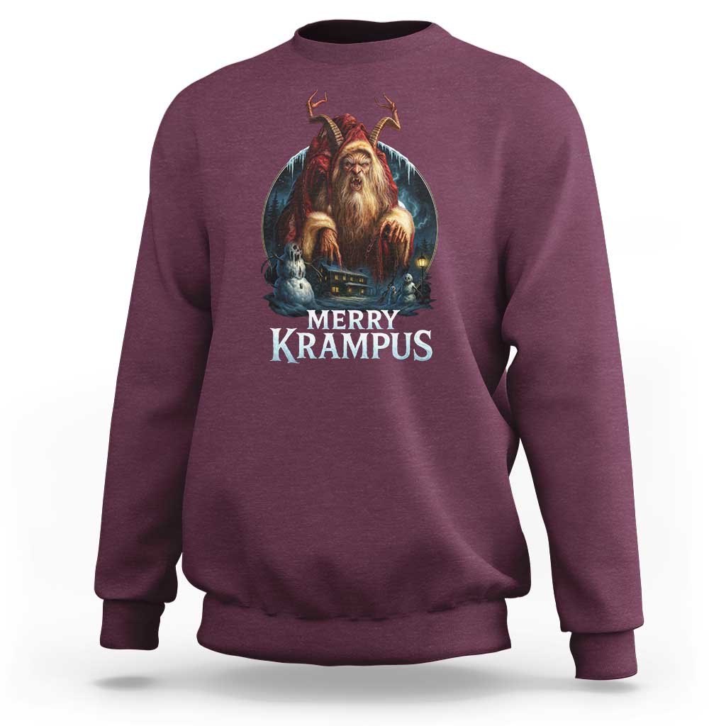 Christmas Krampus Sweatshirt Merry Krampus Pagan Yule Nordic Xmas - Wonder Print Shop