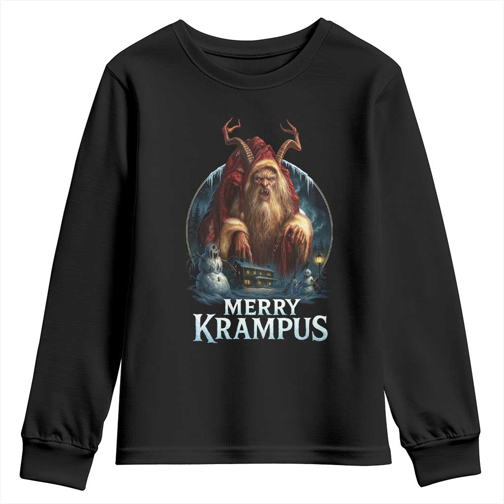 Christmas Krampus Youth Sweatshirt Merry Krampus Pagan Yule Nordic Xmas - Wonder Print Shop