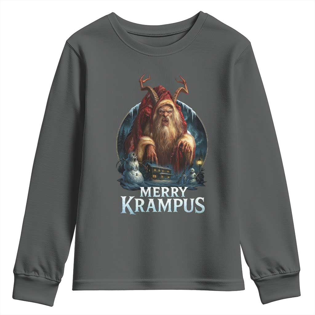 Christmas Krampus Youth Sweatshirt Merry Krampus Pagan Yule Nordic Xmas - Wonder Print Shop