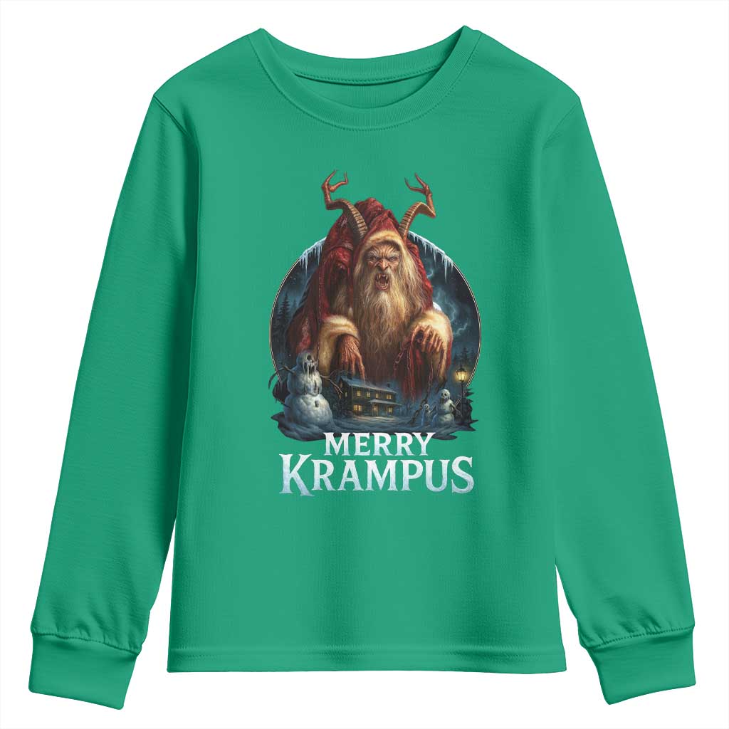 Christmas Krampus Youth Sweatshirt Merry Krampus Pagan Yule Nordic Xmas - Wonder Print Shop